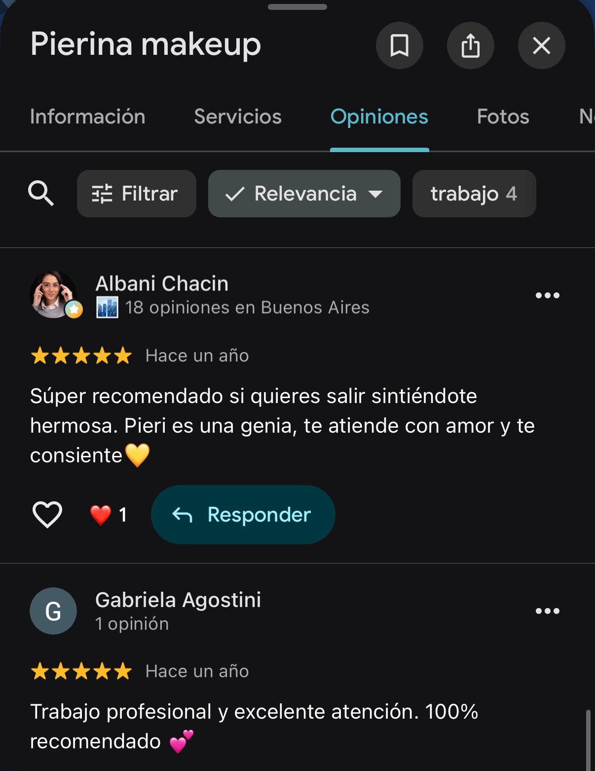 Testimonio clienta